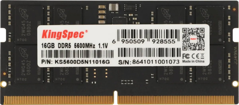 Оперативная память KingSpec 16ГБ DDR5 SODIMM 5600 МГц KS5600D5N11016G