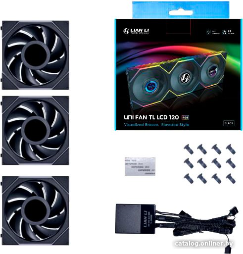 Комплект вентиляторов для корпуса Lian Li Uni Fan TL LCD 120 Triple Pack G99.12TLLCD3B.R0