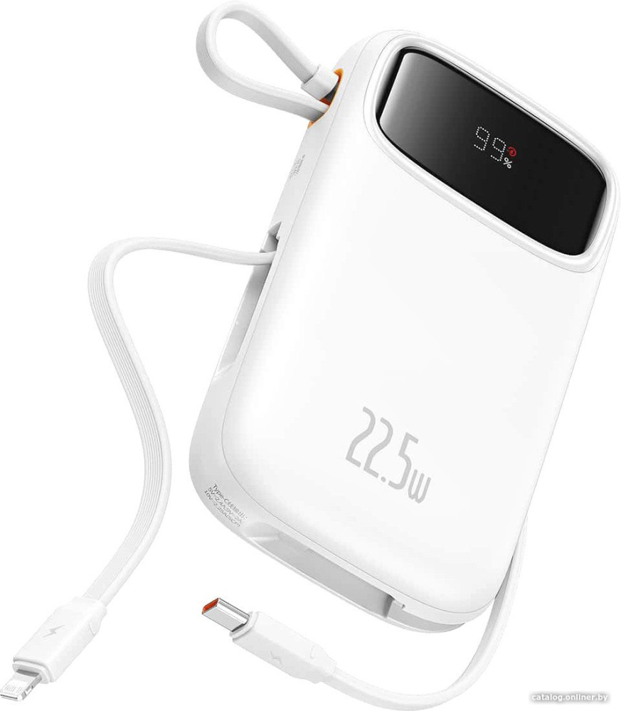 Внешний аккумулятор Baseus Qpow2 Dual-Cable Digital Display Fast Charge Power Bank 22.5W 10000mAh (б