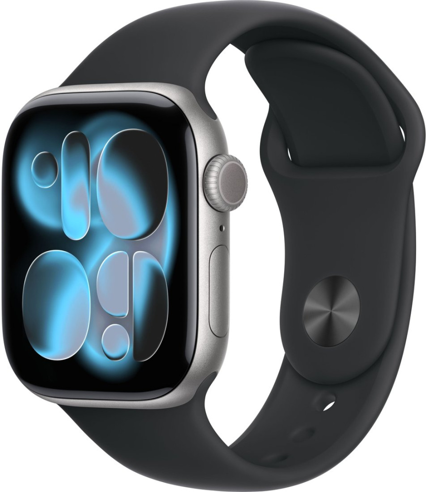 Умные часы Apple Watch Series 11 42 мм (алюминиевый корпус, космический серый/черный, спортивный сил