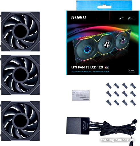 Комплект вентиляторов для корпуса Lian Li Uni Fan TL LCD 120 Triple Pack G99.12TLLCD3B.00