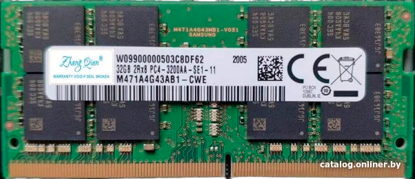 Оперативная память Samsung 32ГБ DDR4 SODIMM 3200 МГц M471A4G43BB1-CWE