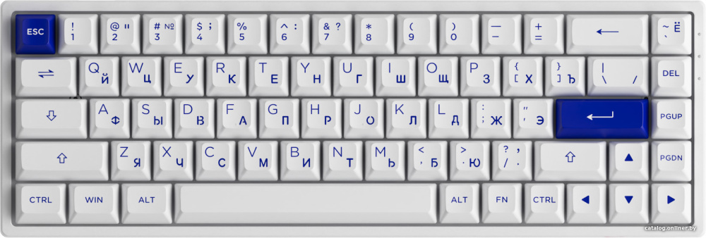 Клавиатура Akko 3068B Plus White & Blue (Akko CS Jelly Purple)