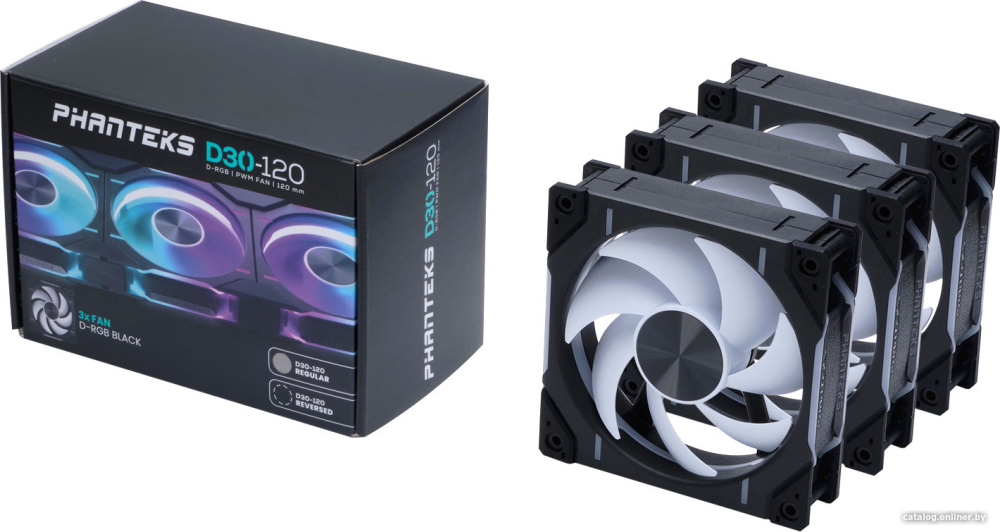 Набор вентиляторов Phanteks PH-F120D30 PH-F120D30_DRGB_PWM_BK01_3P