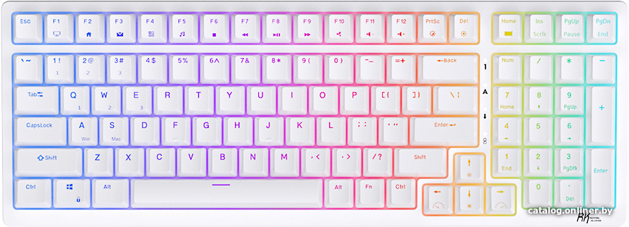 Клавиатура Royal Kludge RK98 RGB (белый, RK Red)