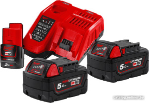 M18 M18NRG-502 4933459217 (2 x 18В/5 Ач + 12В/2 Ач + 12-18В)