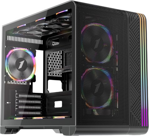 Корпус 1stPlayer VT6 (с тремя вентиляторами FS7, черный)