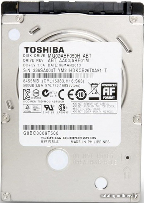 Гибридный жесткий диск Toshiba 500GB [MQ02ABF050H]