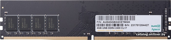 Оперативная память Apacer 4GB DDR4 PC4-19200 [AU04GGB24CETBGH]