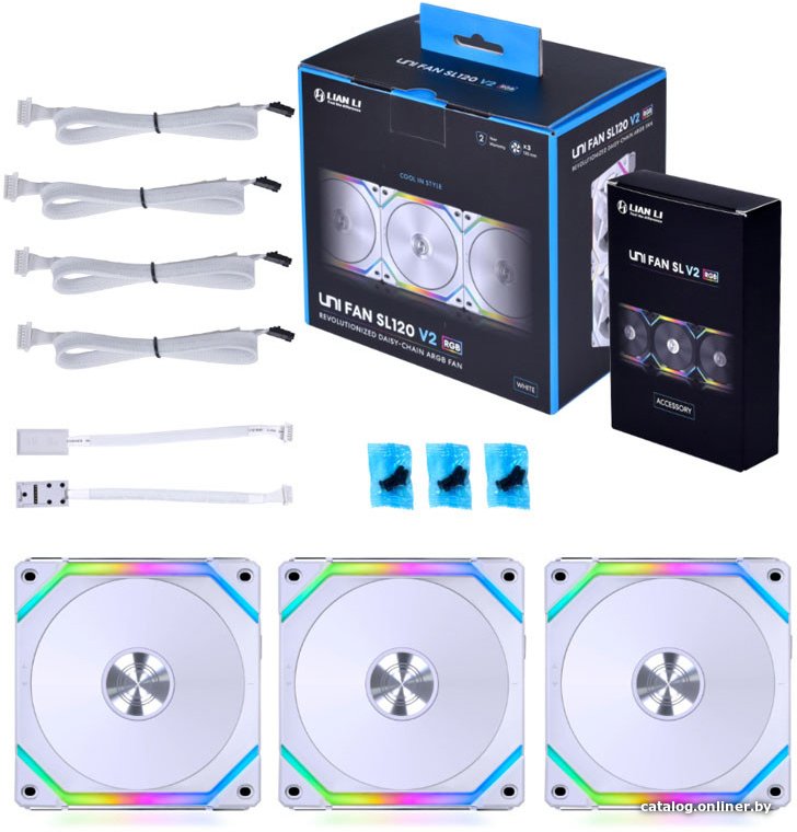 Комплект вентиляторов для корпуса с контроллером Lian Li Uni Fan SL V2 120 G99.12SLV23W.R0