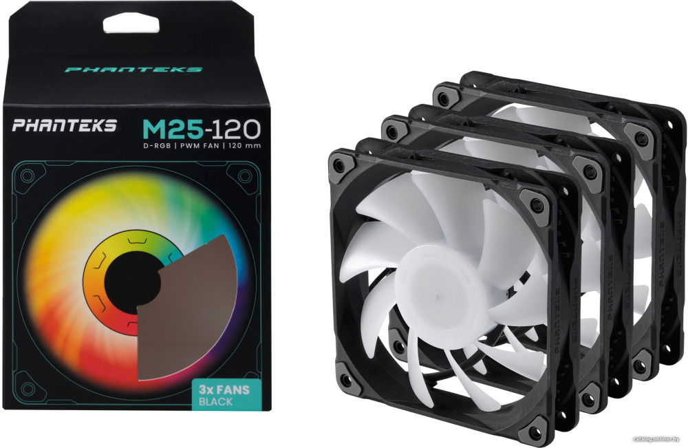 Набор вентиляторов Phanteks M25-120 D-RGB PH-F120M25_DRGB_PWM_BK01_3P