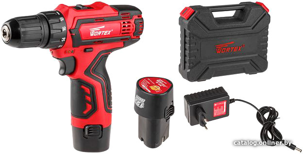 Дрель-шуруповерт Wortex BD 1215-1 Li BD12151Li10029 (с 2-мя АКБ, кейс)