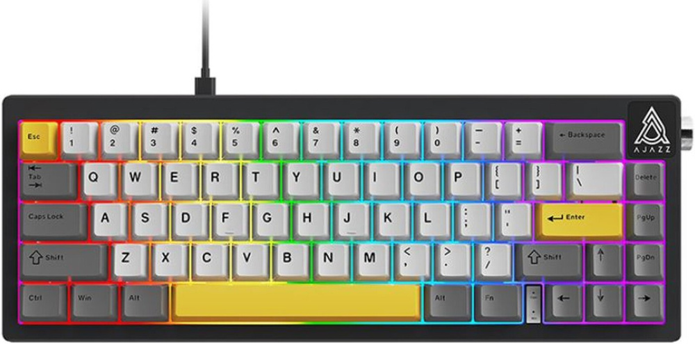 Клавиатура Ajazz AK650 Wired (серый/белый/желтый, Ajazz Bright Moon)