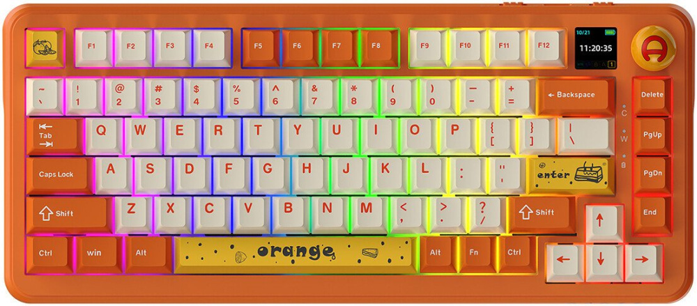 Клавиатура Ajazz AK820 Max (оранжевый/белый, Ajazz Avocado)