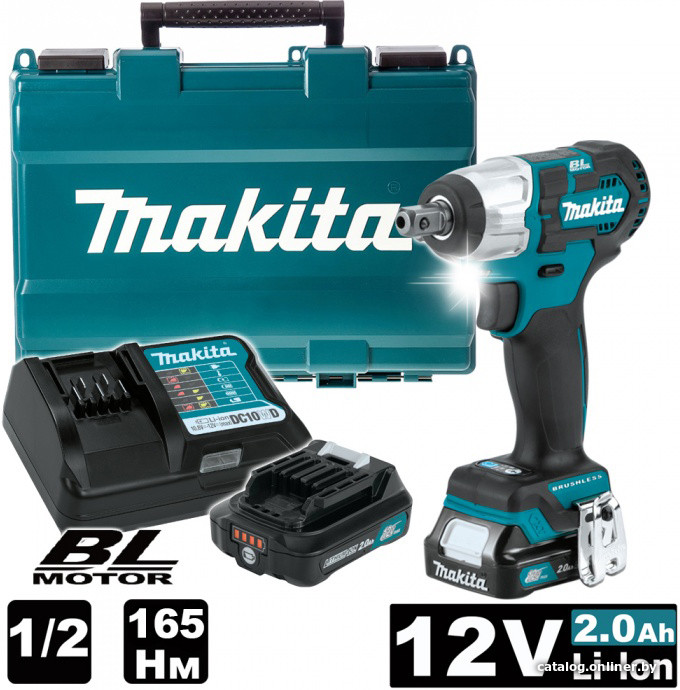 Гайковерт Makita TW161DWAE (с 2-мя АКБ, кейс)