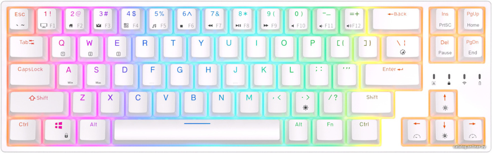 Клавиатура Royal Kludge RK68 Plus RGB (белый, RK Red)
