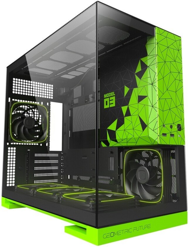Корпус Geometric Future Model 3 5FAN (черный/зеленый)