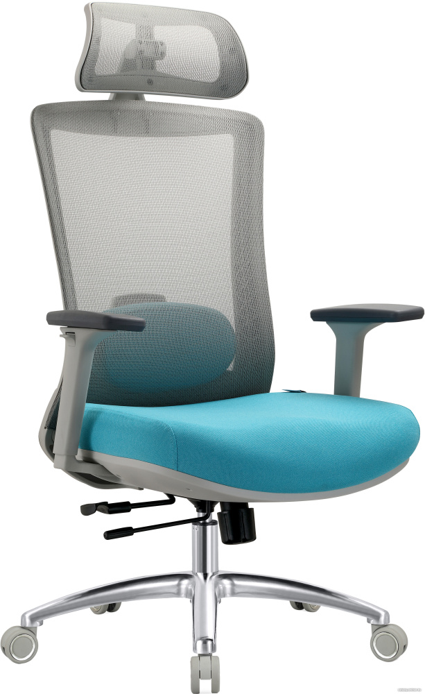 Кресло Evolution ERGO Prime Sky Blue (серый/бирюзовый)