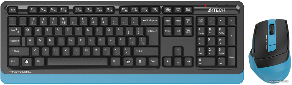 Офисный набор A4Tech Fstyler FG1035 (черный/синий)
