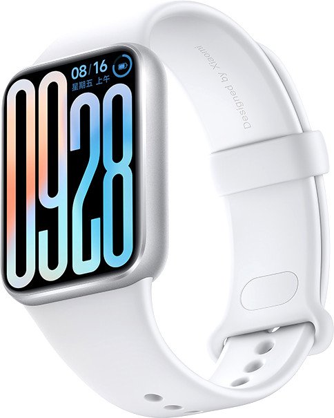 Фитнес-браслет Xiaomi Smart Band 9 Pro M2401B1 (серебристый, с белым силиконовым ремешком, междунаро