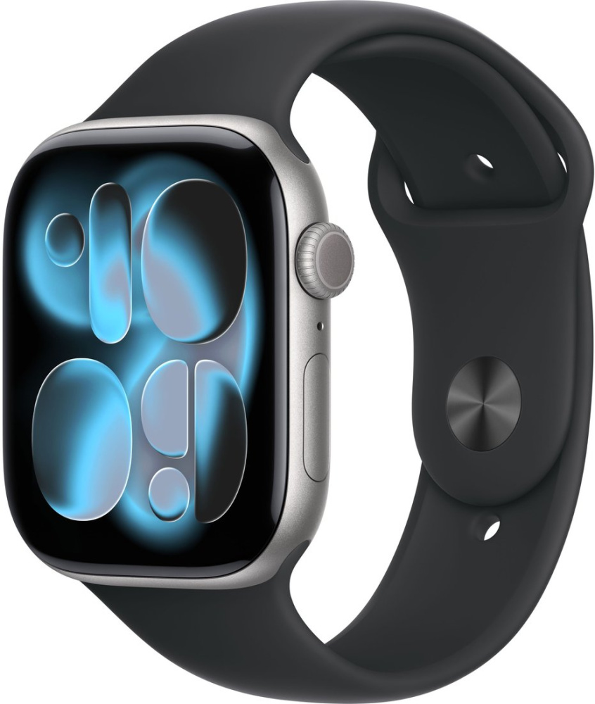 Умные часы Apple Watch Series 11 46 мм (алюминиевый корпус, космический серый/черный, спортивный сил