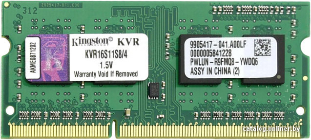 Kingston ValueRAM 4GB DDR3 SO-DIMM PC3-12800 (KVR16S11S8/4)