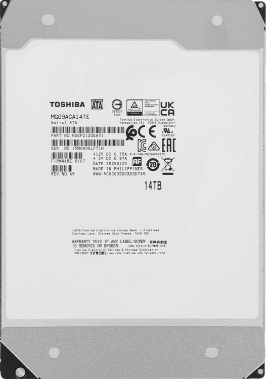 Жесткий диск Toshiba MG Series 14TB MG09ACA14TE