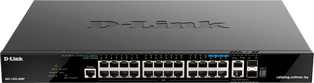 Управляемый коммутатор 3-го уровня D-Link DGS-1520-28MP/A1A