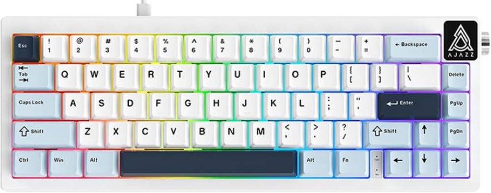 Клавиатура Ajazz AK650 Wired (синий/белый, Ajazz Sea Salt)