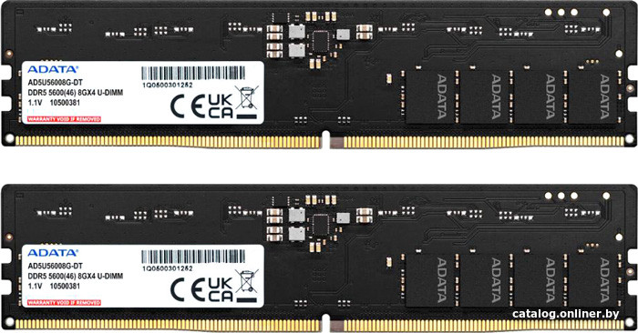 Оперативная память ADATA 2x16ГБ DDR5 4800 МГц AD5U480016G-DT