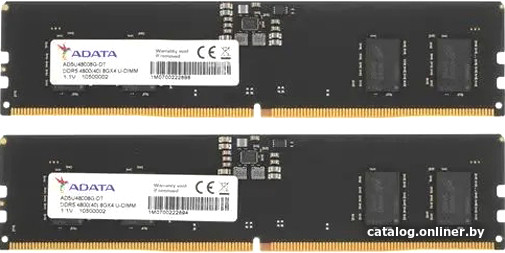 Оперативная память ADATA 2x8ГБ DDR5 4800 МГц AD5U48008G-DT