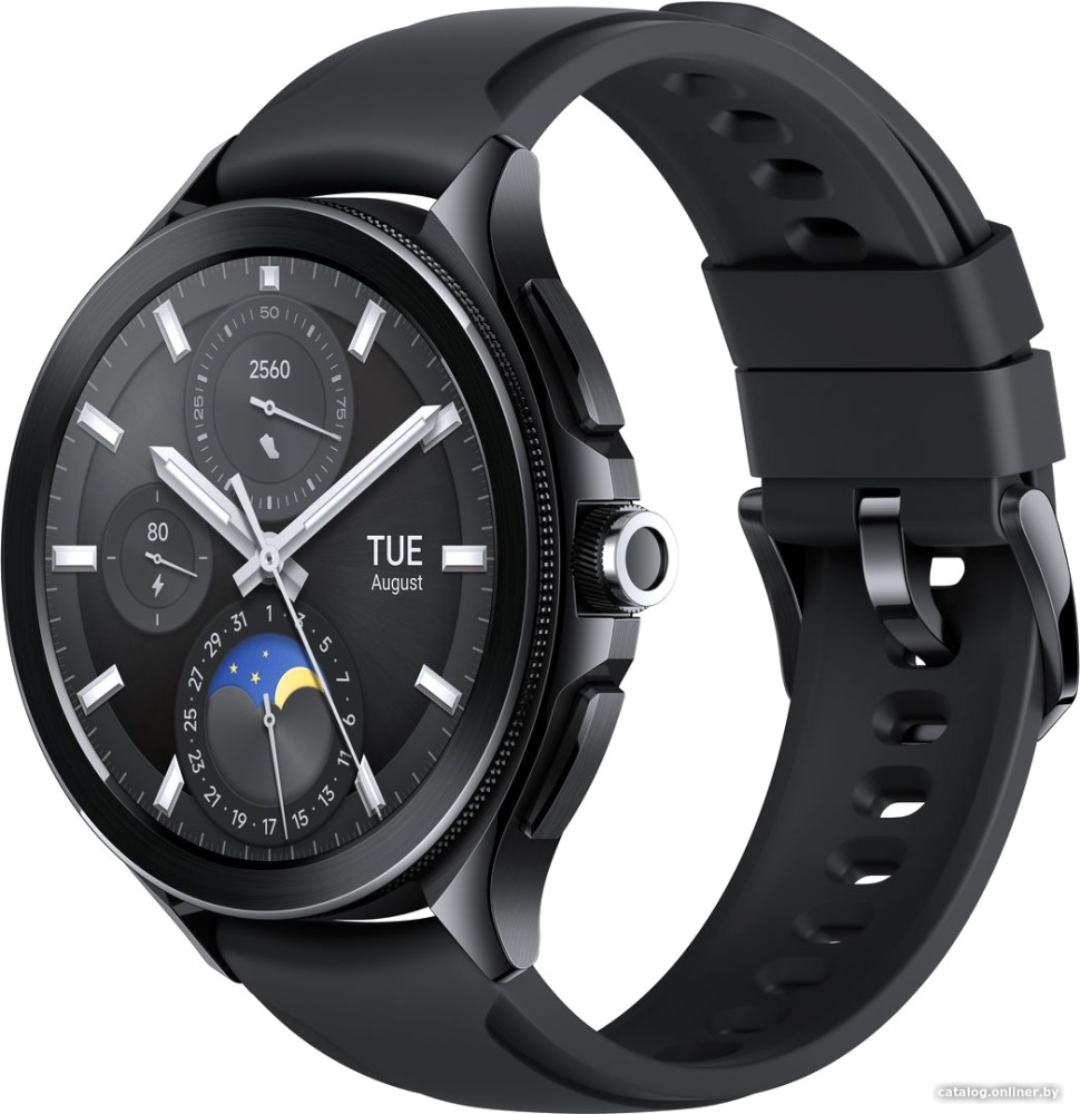 Умные часы Xiaomi Watch 2 Pro LTE (черный, с черным силиконовым ремешком, международная версия)