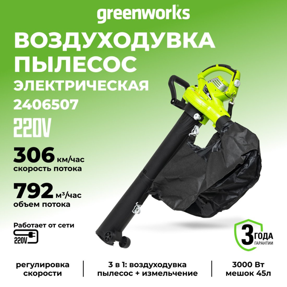 Ручная воздуходувка Greenworks BL3000 2406507