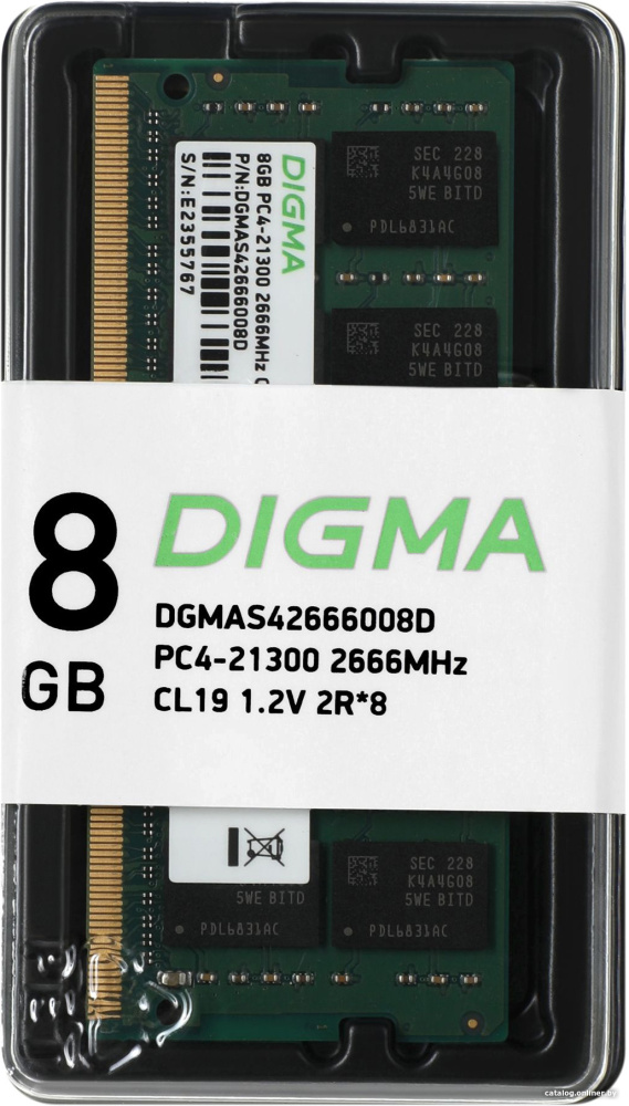 Оперативная память Digma 8ГБ DDR4 SODIMM 2666 МГц DGMAS42666008D