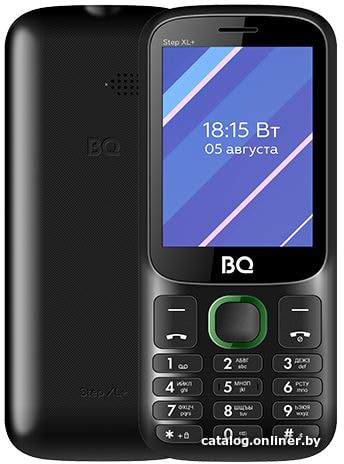 Мобильный телефон BQ-Mobile BQ-2820 Step XL+ (черный/зеленый)