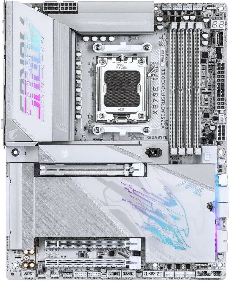 Материнская плата Gigabyte X870E Aorus Pro X3D Ice