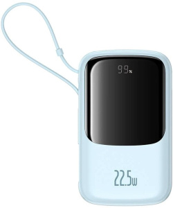 Qpow Pro+ Digital Display Fast Charge 22.5W 10000mAh (голубой)