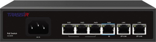 Неуправляемый коммутатор TRASSIR TR-NS1206-65-4PoE