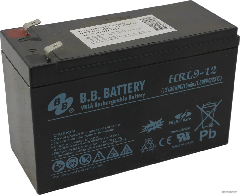Аккумулятор для ИБП B.B. Battery HRL9-12 (12В/9 А·ч)