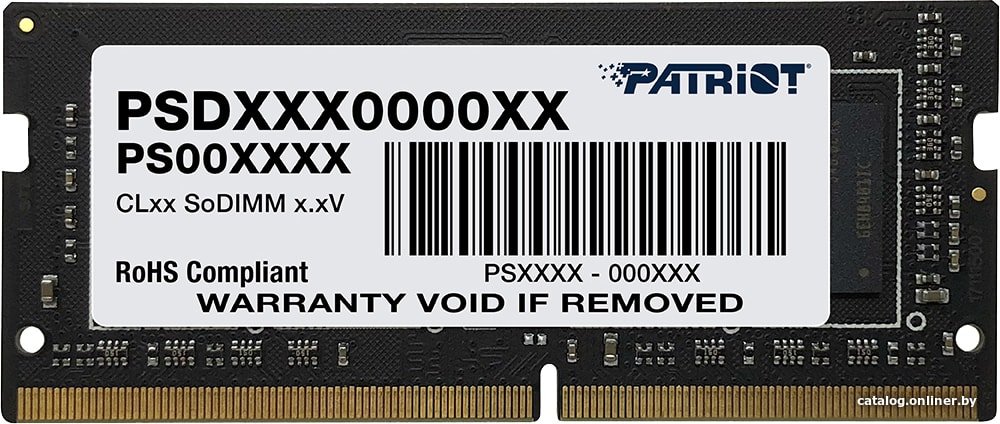 Оперативная память Patriot Signature Line 16GB DDR4 SODIMM PC4-25600 PSD416G32002S