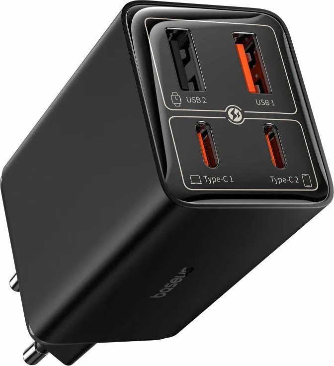 Сетевое зарядное Baseus GaN6 Pro Fast Charger 2C+2U 65W P10162701113-00 (черный)
