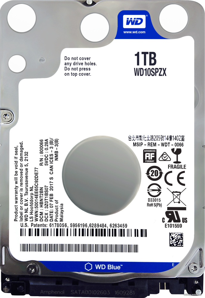 Жесткий диск WD Blue 1TB [WD10SPZX]