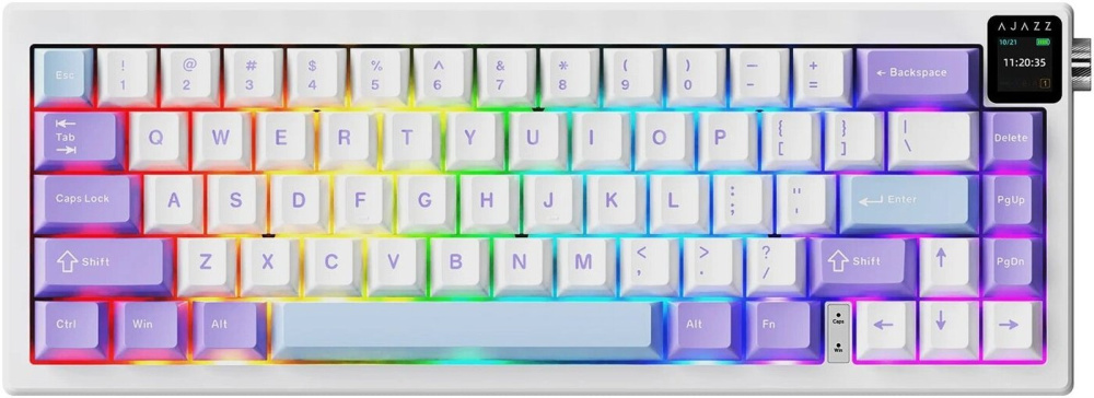 Клавиатура Ajazz AK650 (белый/фиолетовый/голубой, Ajazz Flying Fish)