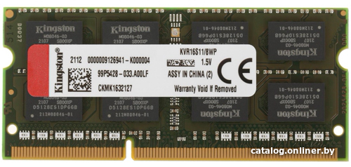 Kingston ValueRAM 8GB DDR3 SODIMM PC3-12800 KVR16S11/8WP