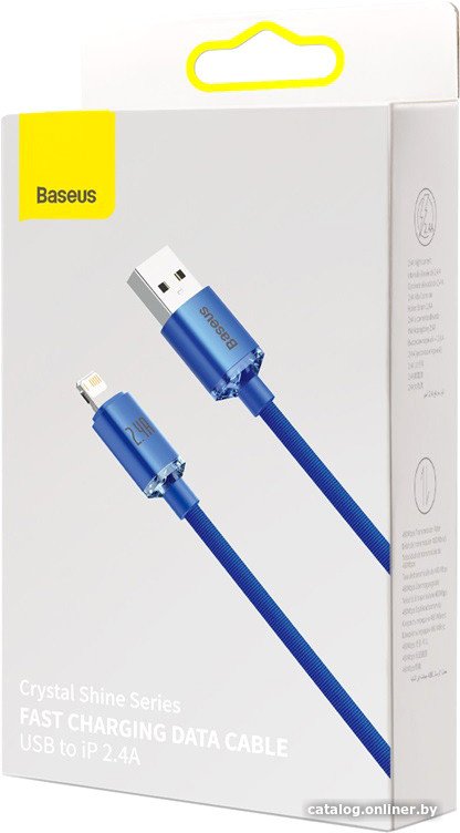 Кабель Baseus Crystal Shine USB Type-A - Lightning (1.2 м, синий)