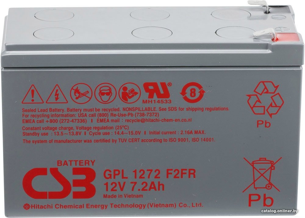 Аккумулятор для ИБП CSB Battery GPL1272 F2FR (12В/7.2 А·ч)