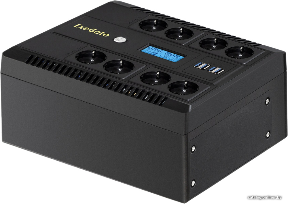 Источник бесперебойного питания ExeGate NEO Smart LHB-600.LCD.AVR.8SH.CH.USB EX293856RUS