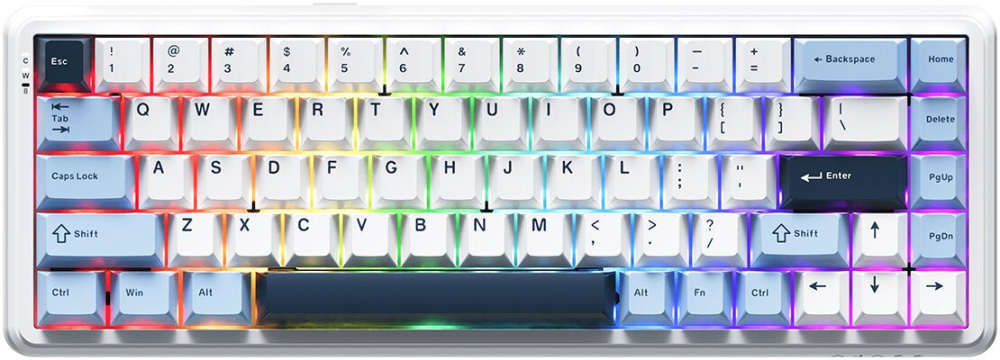 Клавиатура Ajazz AK680 Max (белый/голубой/темно-синий)