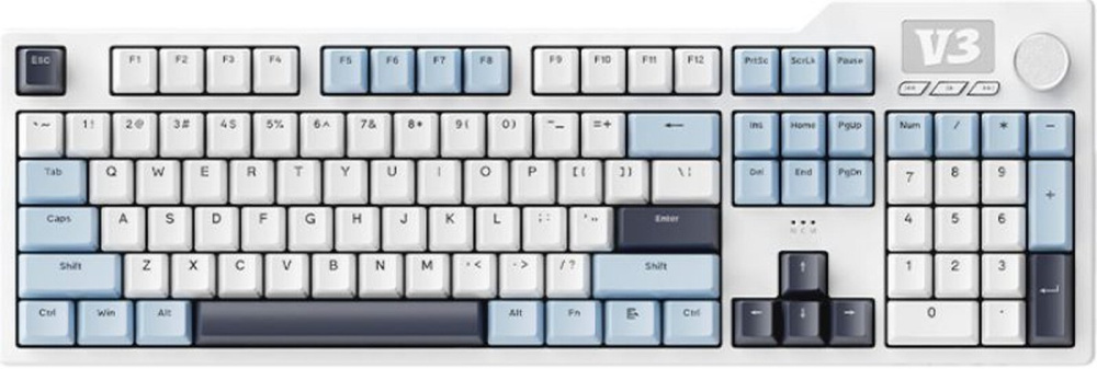 Клавиатура Ajazz AK35I V3 (синий/белый/черный, Ajazz Sea Salt)