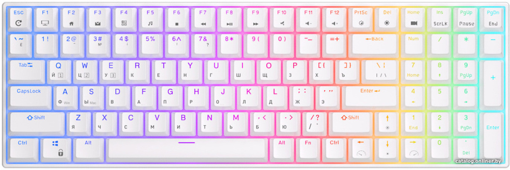 Клавиатура Royal Kludge RK100 RGB (белый, RK Brown)